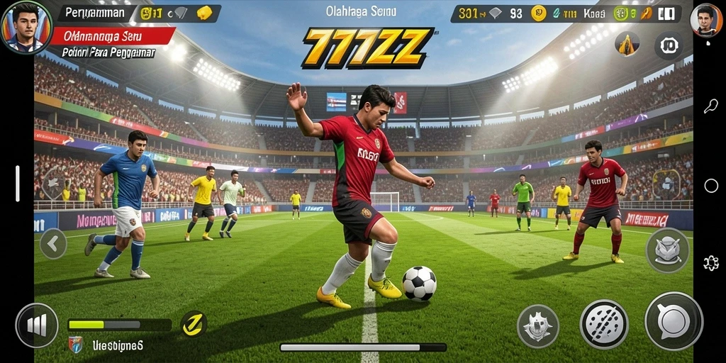 Screenshot gameplay 777ZX menampilkan pertandingan olahraga yang mendebarkan.
