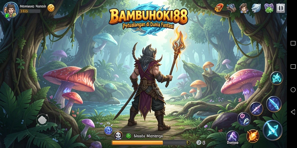 Tampilan gameplay seru dari BAMBUHOKI88 yang penuh petualangan.