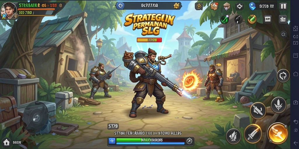 Tampilan antarmuka permainan SLG yang menarik dan menawan.