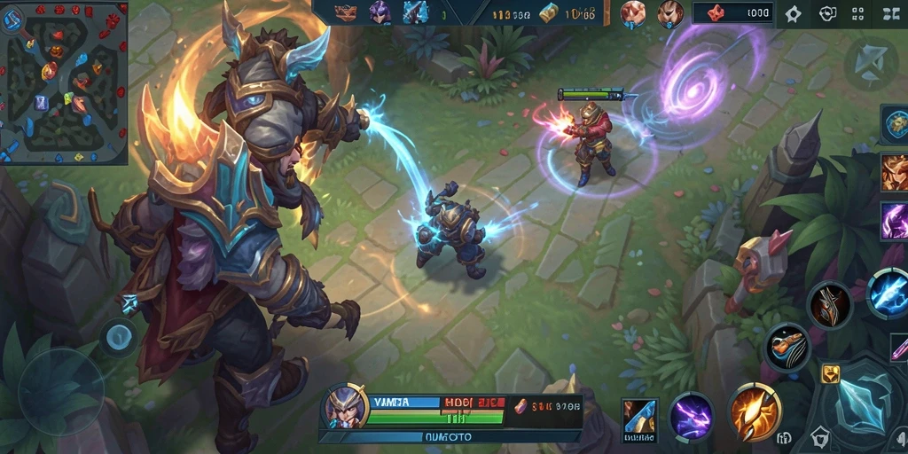 Tangkapan layar gameplay YUMETOTO menunjukkan aksi pertempuran yang intens.